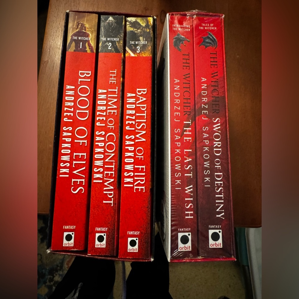 The Witcher books 1-3 and 1 and 2 Short Stories